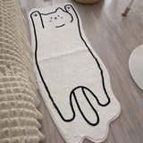 Roomtery Simple Kawaii Cat Accent Bedside Rug, view 3