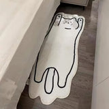 Roomtery Simple Kawaii Cat Accent Bedside Rug, view 4