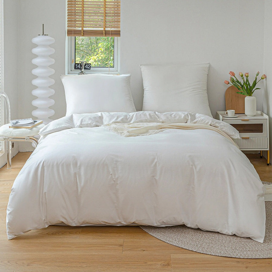 Roomtery Simple Soft Cotton Duvet Cover & Sham Set