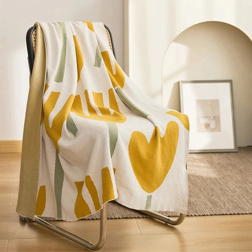 Roomtery Simple Tulips Cotton Throw Blanket