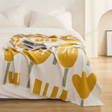 Roomtery Simple Tulips Cotton Throw Blanket, view 2