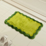 Roomtery Simple Wavy Green Floor Mat, view 2