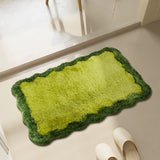 Roomtery Simple Wavy Green Floor Mat, view 5