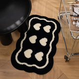 Roomtery Six Hearts Black & White Tufted Rug, view 4