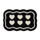 Roomtery Six Hearts Black & White Tufted Rug, view 6