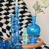 Roomtery Sky Blue Glass Candle Holder, view 2