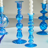 Roomtery Sky Blue Glass Candle Holder, view 4