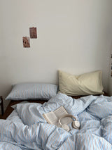 Roomtery Sky Blue Striped Bedding Set, view 5