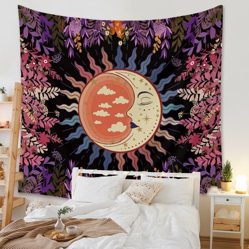 Roomtery Sleeping Moon Floral Tapestry