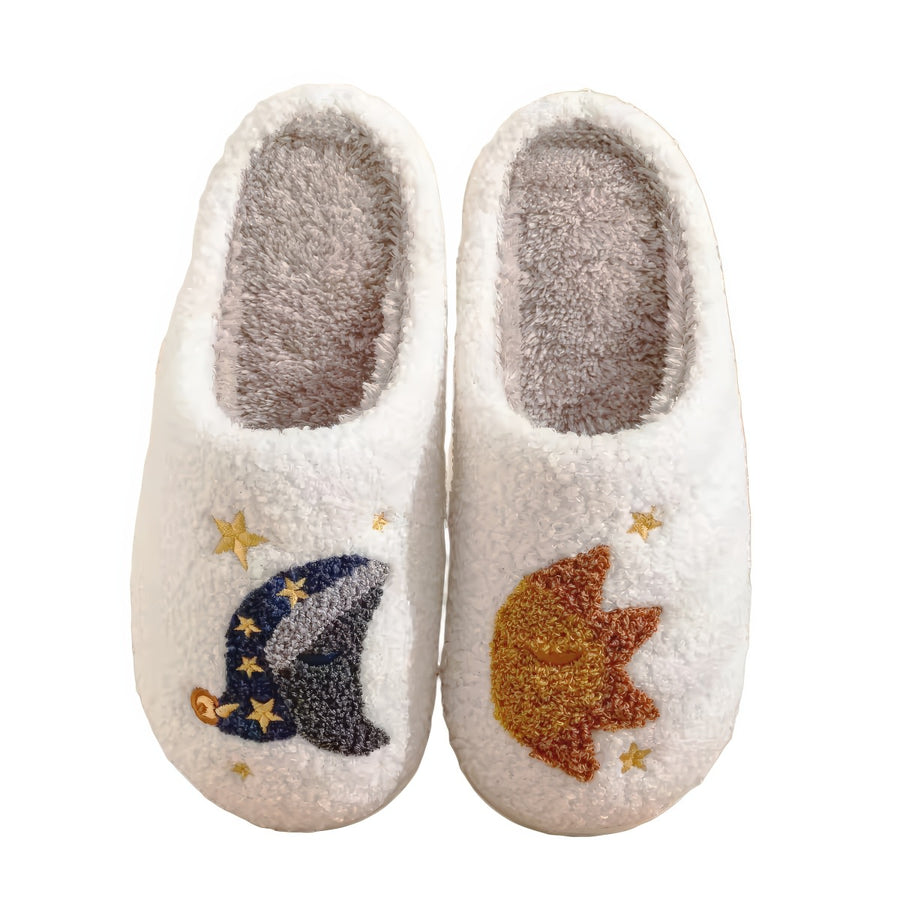 Roomtery Sleepy Sun & Moon Slippers