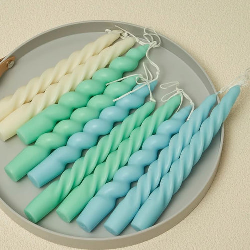 Roomtery Spiral Twisted Pastel Candles (2 Pack)