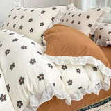 Roomtery Spring Flowers Print Lace Bedding Set, view 3