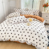 Roomtery Spring Flowers Print Lace Bedding Set, view 4