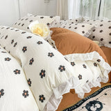 Roomtery Spring Flowers Print Lace Bedding Set, view 5