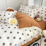Roomtery Spring Flowers Print Lace Bedding Set, view 6