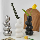Roomtery Staked Stones Modern Ceramic Vase, view 2