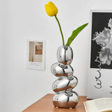 Roomtery Staked Stones Modern Ceramic Vase, view 4