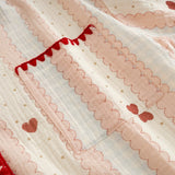 Roomtery Stitched Edge Red Hearts Pajama Set, view 4