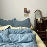 Roomtery Stitched Edge Sage Blue Minimalist Bedding Set, view 3