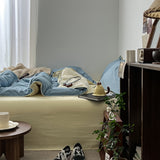 Roomtery Stitched Edge Sage Blue Minimalist Bedding Set, view 4