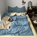 Roomtery Stitched Edge Sage Blue Minimalist Bedding Set, view 5