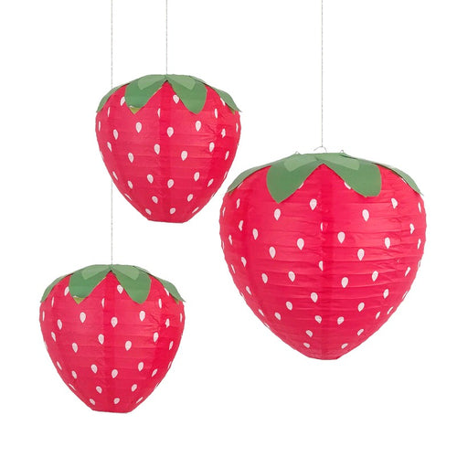 Roomtery Strawberry Paper Lanterns Hanging Decor