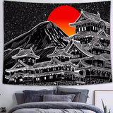 Roomtery Sunset above a Japanese Village Tapestry, view 2