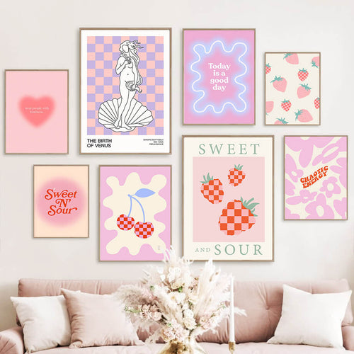 Roomtery Sweet N' Sour Checkered Canvas Posters