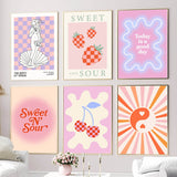 Roomtery Sweet N' Sour Checkered Canvas Posters, view 2