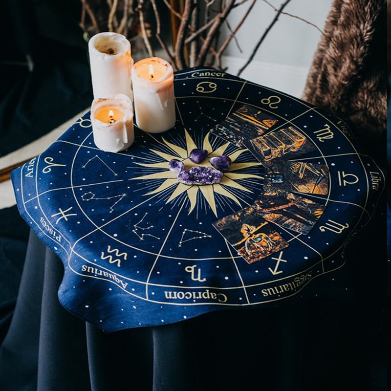 Roomtery Tarot Wheel of Zodiac Altar Cloth