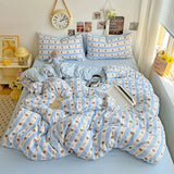 Roomtery Teddy Sky Blue Striped Kwaii Bedding Set, view 3