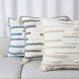 Roomtery Textured Tufted Stripe Throw Pillow Cover, view 4