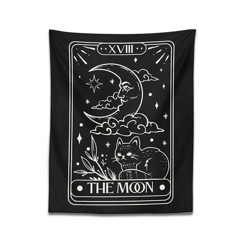Roomtery The Moon Cat Tarot Tapestry