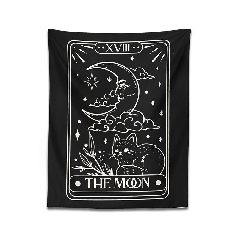 Roomtery The Moon Cat Tarot Tapestry