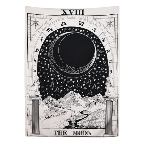 Roomtery "The Moon" Tarot Monochrome Tapestry