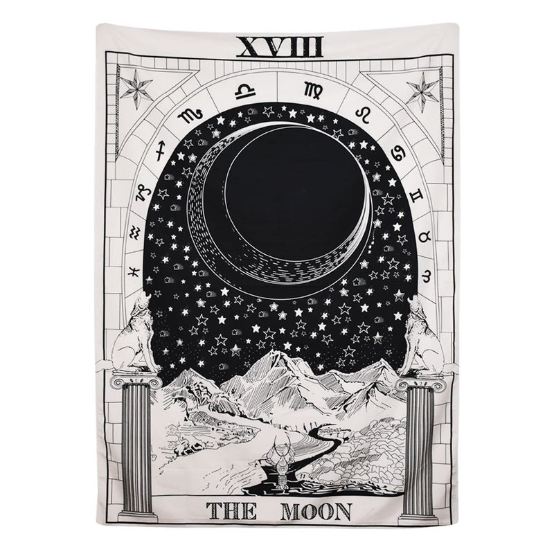 Roomtery "The Moon" Tarot Monochrome Tapestry