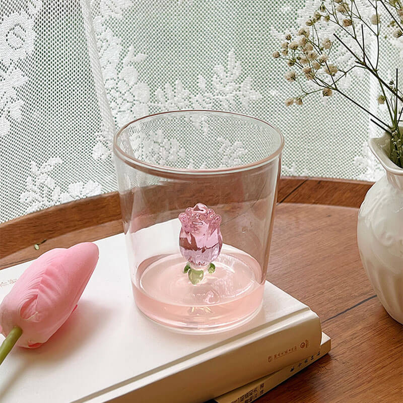 Roomtery The Rosebud Glass Cup