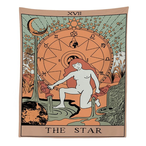 Roomtery "The Star" Tarot Colored Tapestry