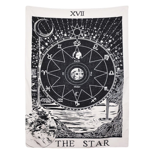 Roomtery "The Star" Tarot Monochrome Tapestry