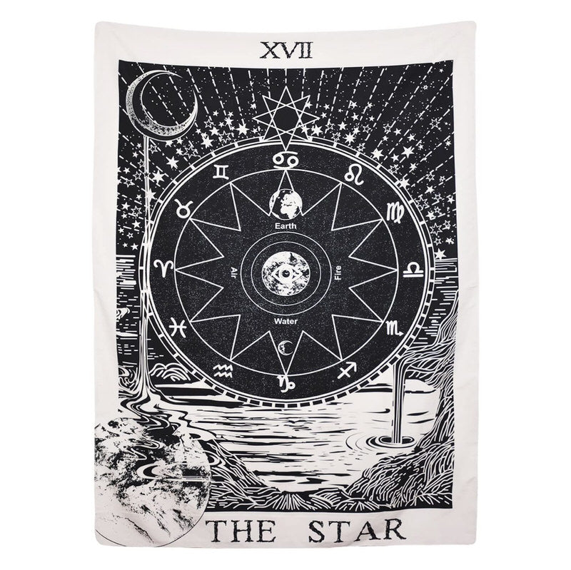 Roomtery "The Star" Tarot Monochrome Tapestry