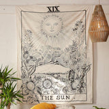 Roomtery "The Sun" Tarot Monochrome Tapestry, view 2