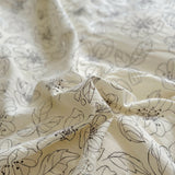 Roomtery Thin Outline Floral Print Brown Shaded Bedding Set, view 5