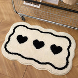Roomtery Three Hearts Black & White Tufted Rug, view 2