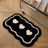 Roomtery Three Hearts Black & White Tufted Rug, view 5