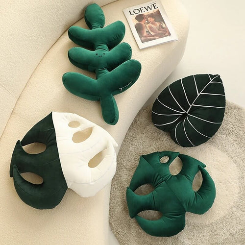 Roomtery Tropical Leaves Plush Cushion