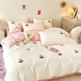 Roomtery Tulip Flower Embroidered Bedding Set, view 4