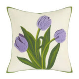 Roomtery Tulip Garden Embroidered Pillow Cover, view 2