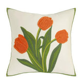 Roomtery Tulip Garden Embroidered Pillow Cover, view 4