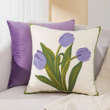 Roomtery Tulip Garden Embroidered Pillow Cover, view 5