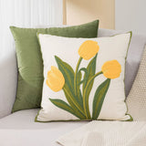 Roomtery Tulip Garden Embroidered Pillow Cover, view 6